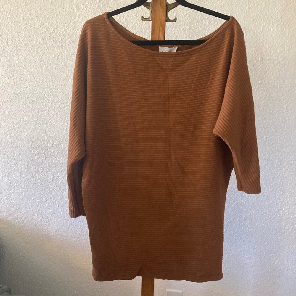 Off the Shoulder Burnt Orange Tunic